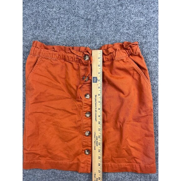 Toad & Co Skirt Women's Small Orange Button Up Drawstring Pockets Straight - Picture 5 of 8